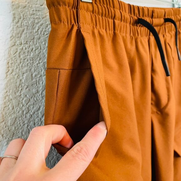 FLX Rust Orange Stretchy Athletic Cargo Casual Elastic Drawstring Pants | Medium - Picture 2 of 8